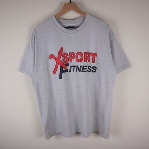 Vintage XSport Fitness Gym Shirt Gray Adult Large 21.5x27.5